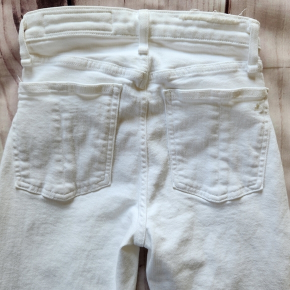 Rag & Bone "Nina High Rise Ankle Flare" Cropped Jeans White | Women's Size 23 - Picture 8 of 15